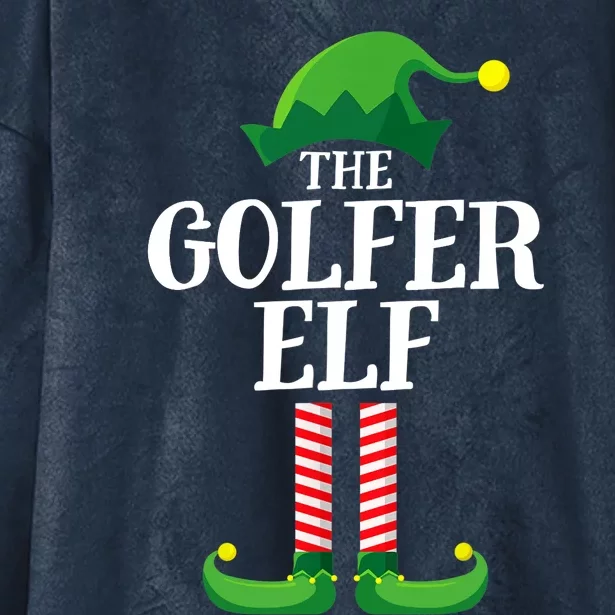 Golfer Elf Matching Family Group Christmas Party Hooded Wearable Blanket