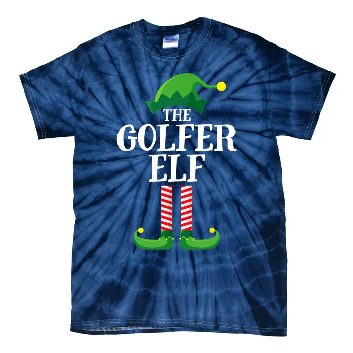 Golfer Elf Matching Family Group Christmas Party Tie-Dye T-Shirt