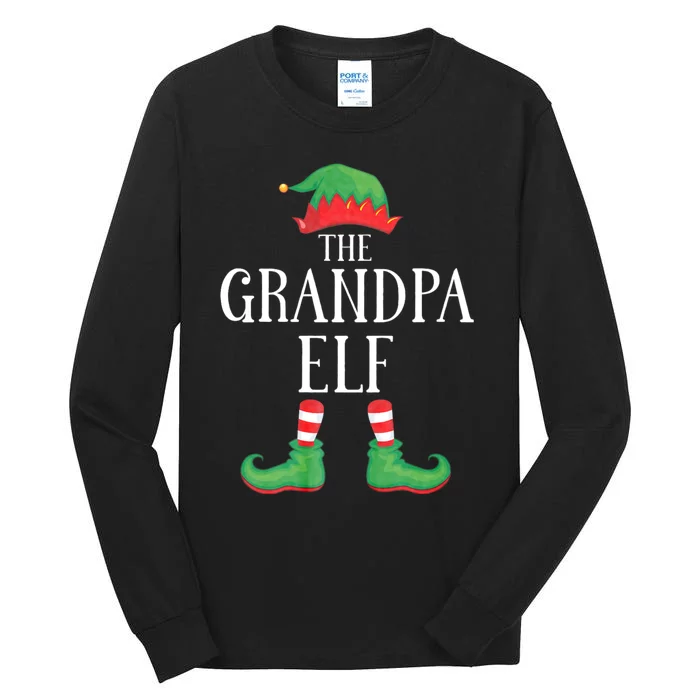 Grandpa Elf Matching Group Xmas Funny Family Christmas Tall Long Sleeve T-Shirt