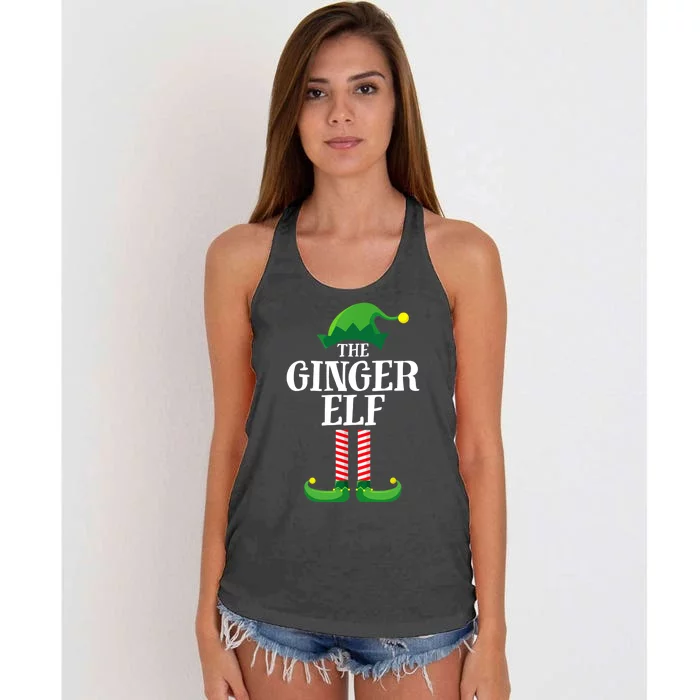 Ginger Elf Matching Family Group Christmas Party Women's Knotted Racerback Tank