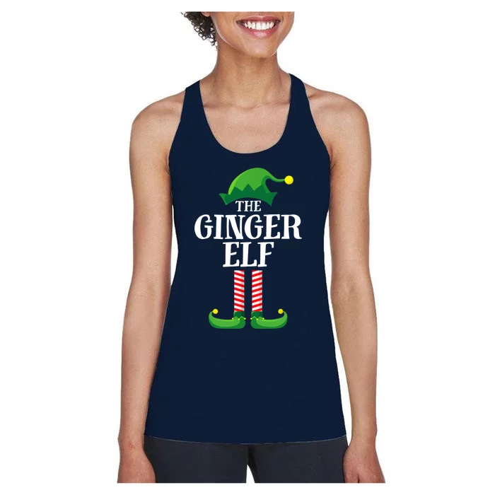 Ginger Elf Matching Family Group Christmas Party Women's Racerback Tank