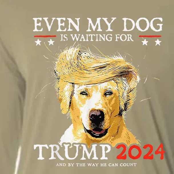 Groovy Even My Dog Is Waiting For Trump 2024 Funny Dog Cooling Performance Long Sleeve Crew