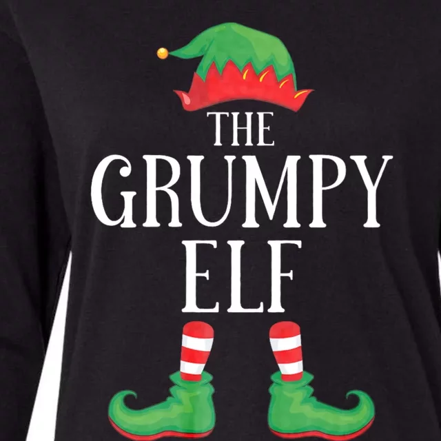 Grumpy Elf Matching Group Xmas Funny Family Christmas Womens Cotton Relaxed Long Sleeve T-Shirt