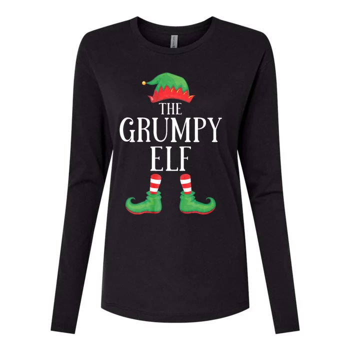 Grumpy Elf Matching Group Xmas Funny Family Christmas Womens Cotton Relaxed Long Sleeve T-Shirt