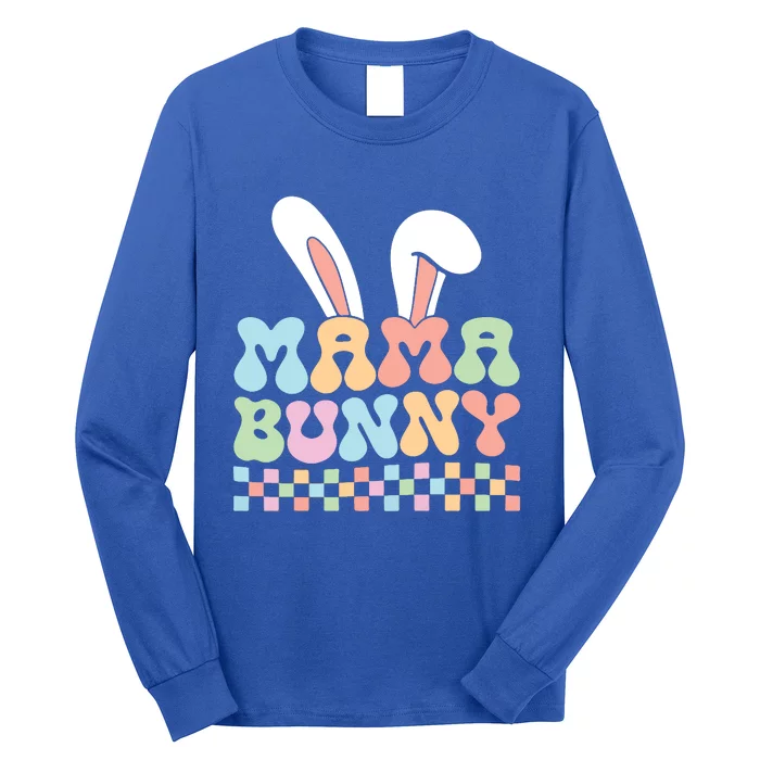 Groovy Easter Mama Gifts Family Pregnancy Reveal Long Sleeve Shirt