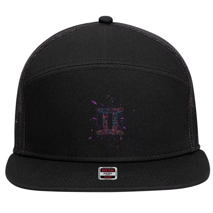 Gemeni Floral Zodiac 7 Panel Mesh Trucker Snapback Hat