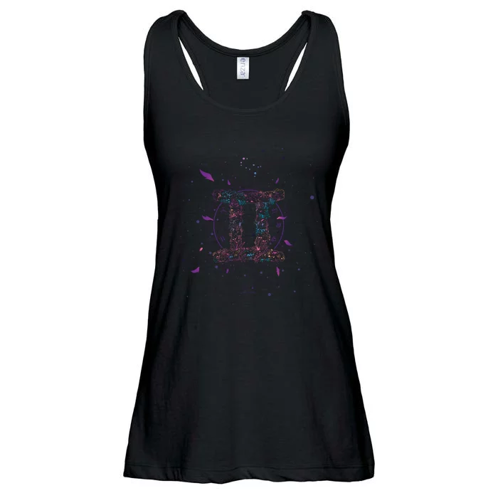 Gemeni Floral Zodiac Ladies Essential Flowy Tank