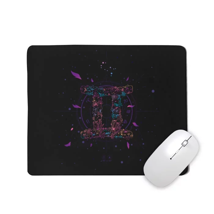 Gemeni Floral Zodiac Mousepad