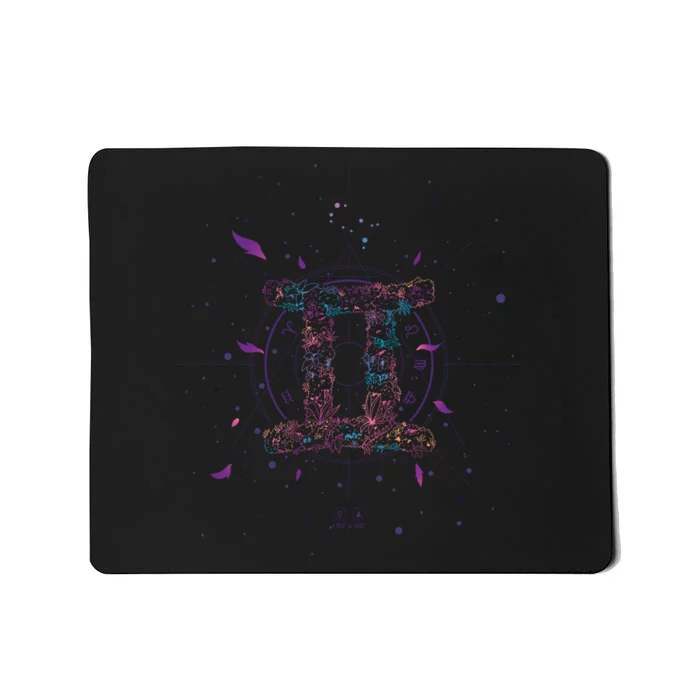 Gemeni Floral Zodiac Mousepad