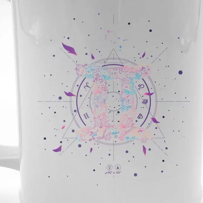 Gemeni Floral Zodiac Front & Back Beer Stein