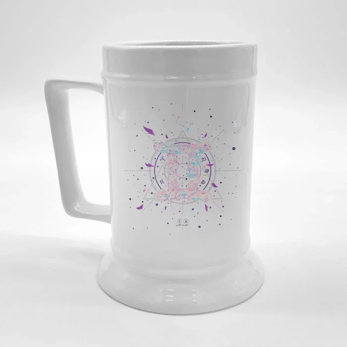 Gemeni Floral Zodiac Front & Back Beer Stein