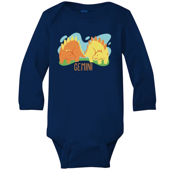 Gemini Dinosaur Baby Long Sleeve Bodysuit