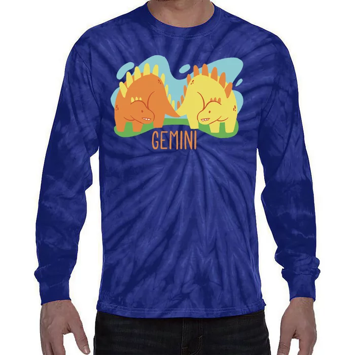 Gemini Dinosaur Tie-Dye Long Sleeve Shirt