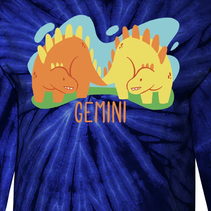 Gemini Dinosaur Tie-Dye Long Sleeve Shirt