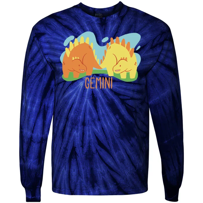 Gemini Dinosaur Tie-Dye Long Sleeve Shirt