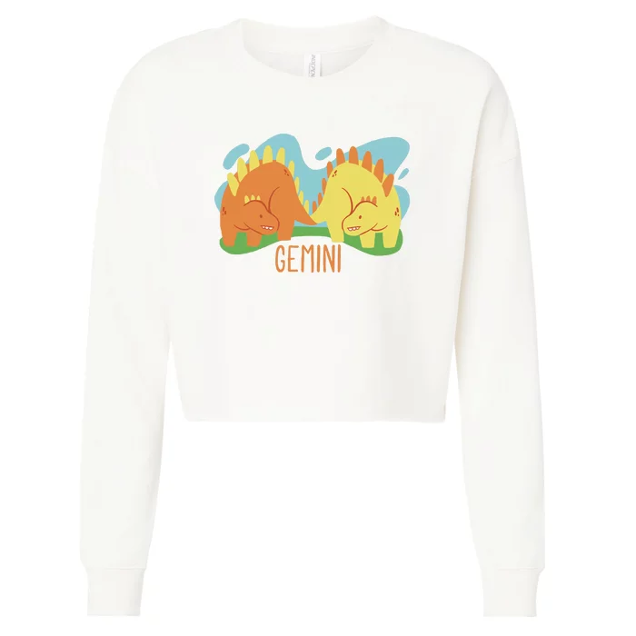 Gemini Dinosaur Cropped Pullover Crew