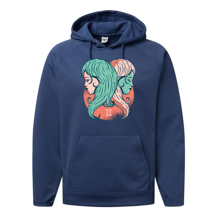 Gemini Zodiac Girl Performance Fleece Hoodie