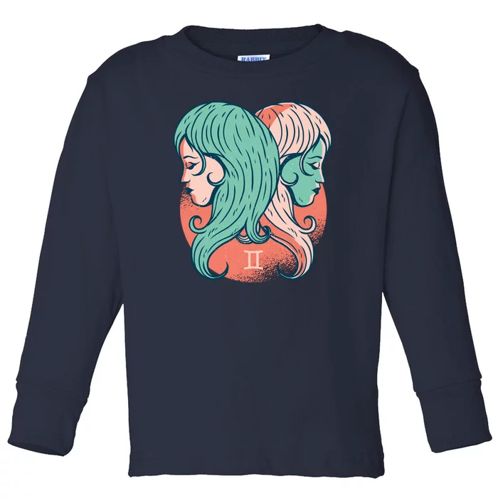 Gemini Zodiac Girl Toddler Long Sleeve Shirt