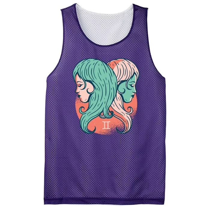 Gemini Zodiac Girl Mesh Reversible Basketball Jersey Tank