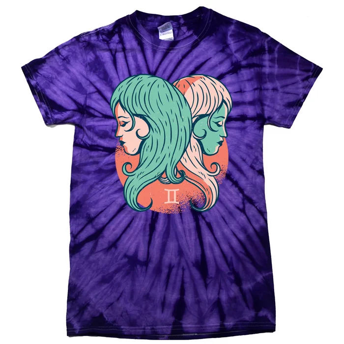 Gemini Zodiac Girl Tie-Dye T-Shirt