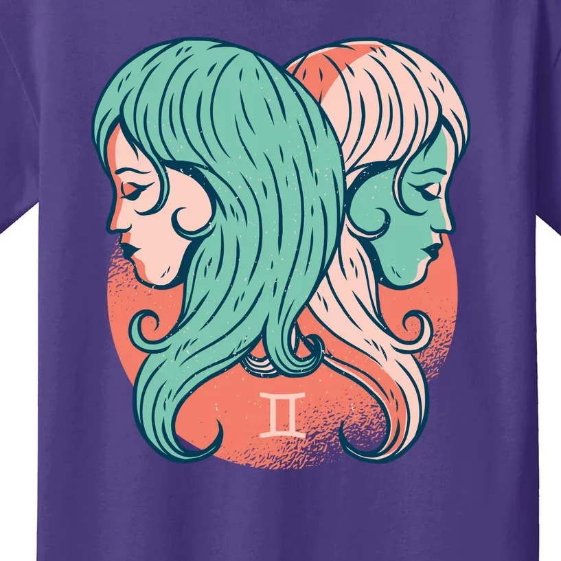 Gemini Zodiac Girl Kids T-Shirt