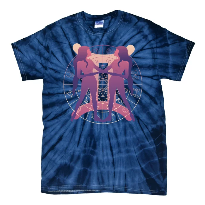 Gemini Zodiac Symbol Tie-Dye T-Shirt