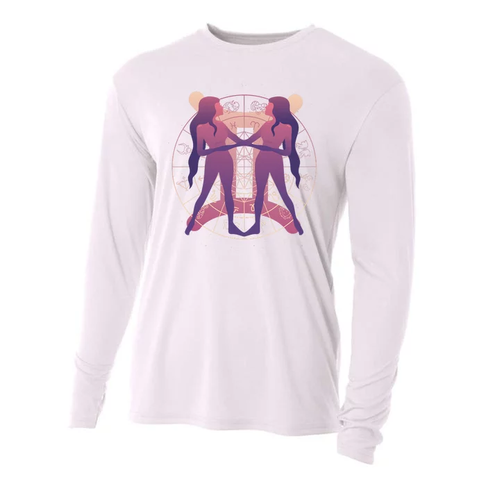 Gemini Zodiac Symbol Cooling Performance Long Sleeve Crew