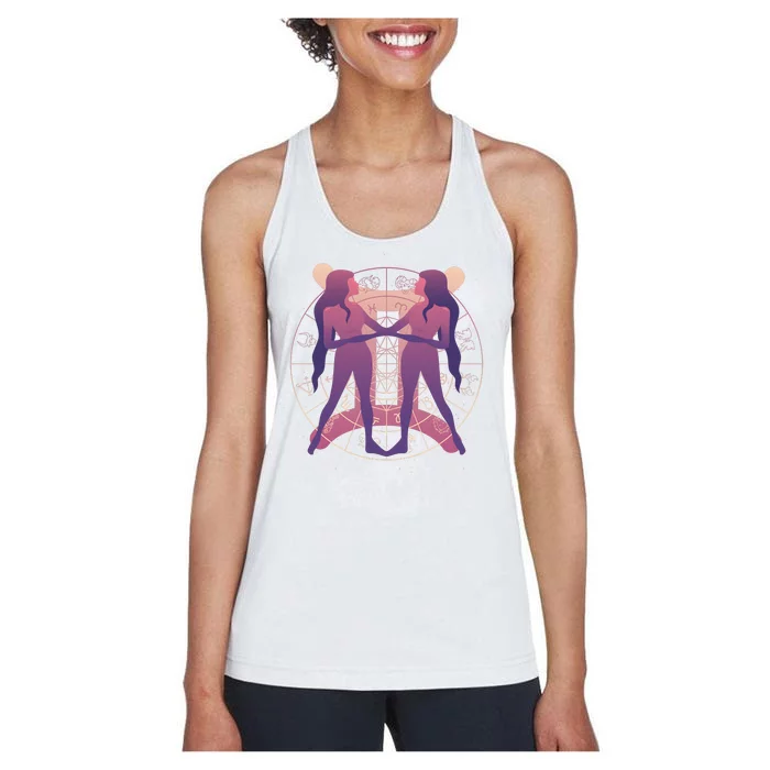 Gemini Zodiac Symbol Women's Racerback Tank