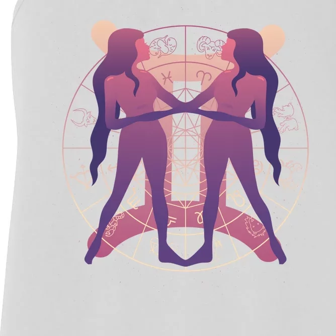 Gemini Zodiac Symbol Women's Racerback Tank