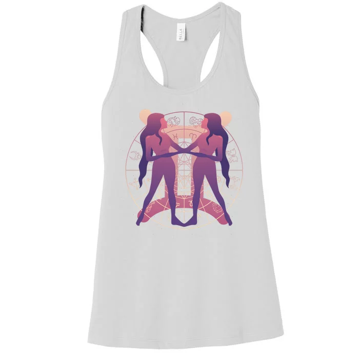 Gemini Zodiac Symbol Women's Racerback Tank