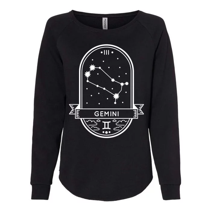 Gemini Zodiac Symbol Design Womens California Wash Sweatshirt