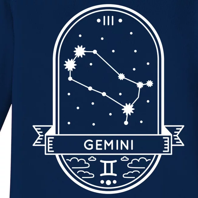 Gemini Zodiac Symbol Design Baby Long Sleeve Bodysuit