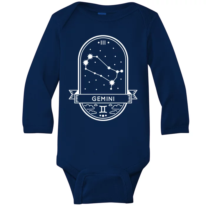 Gemini Zodiac Symbol Design Baby Long Sleeve Bodysuit