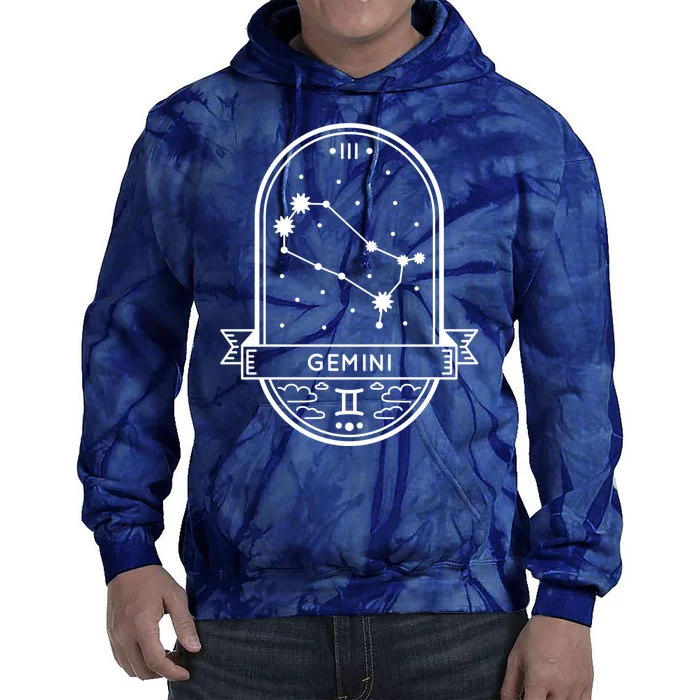 Gemini Zodiac Symbol Design Tie Dye Hoodie