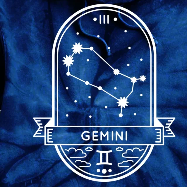 Gemini Zodiac Symbol Design Tie Dye Hoodie