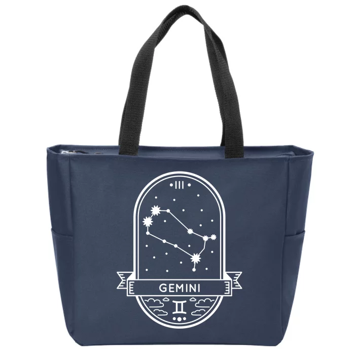 Gemini Zodiac Symbol Design Zip Tote Bag