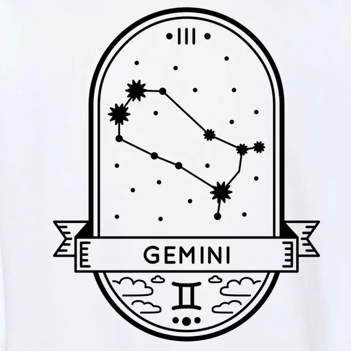 Gemini Zodiac Symbol Design Garment-Dyed Sweatshirt