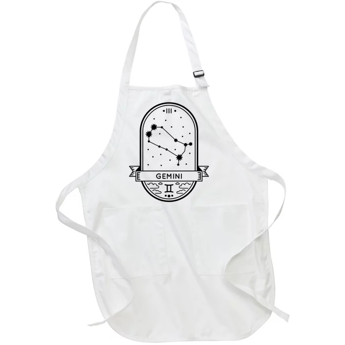 Gemini Zodiac Symbol Design Full-Length Apron With Pocket