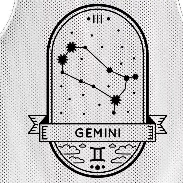 Gemini Zodiac Symbol Design Mesh Reversible Basketball Jersey Tank