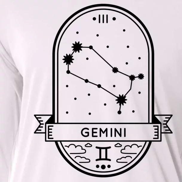 Gemini Zodiac Symbol Design Cooling Performance Long Sleeve Crew