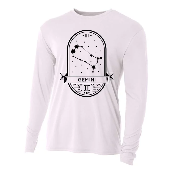 Gemini Zodiac Symbol Design Cooling Performance Long Sleeve Crew