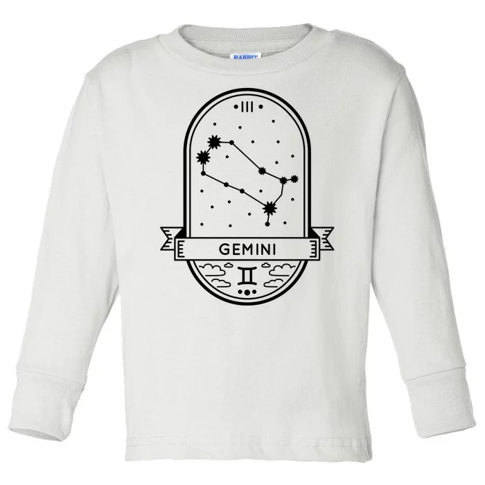 Gemini Zodiac Symbol Design Toddler Long Sleeve Shirt