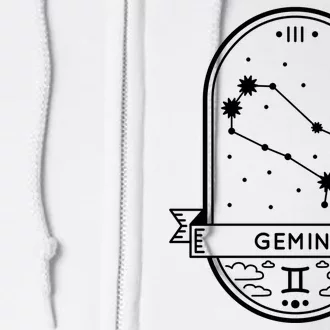 Gemini Zodiac Symbol Design Full Zip Hoodie