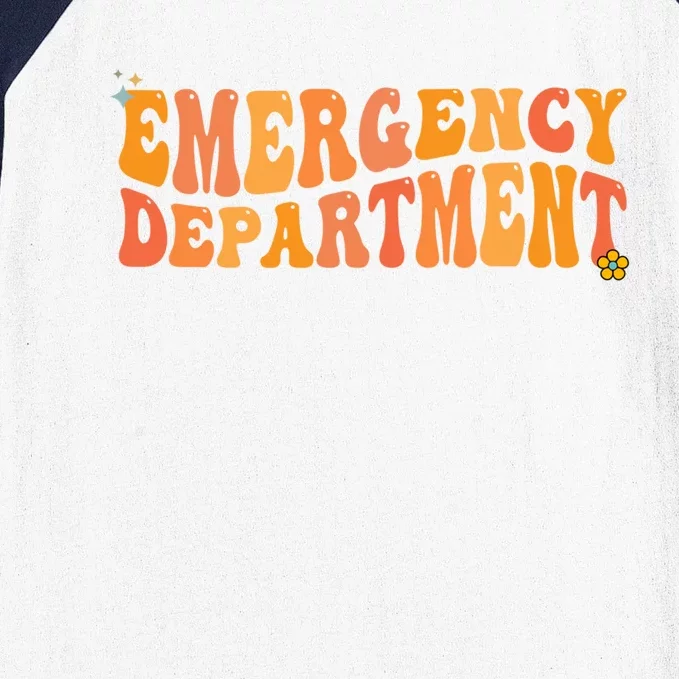 Groovy Emergency Nurse Ed Nurse Er Emergency Departt Gift Baseball Sleeve Shirt