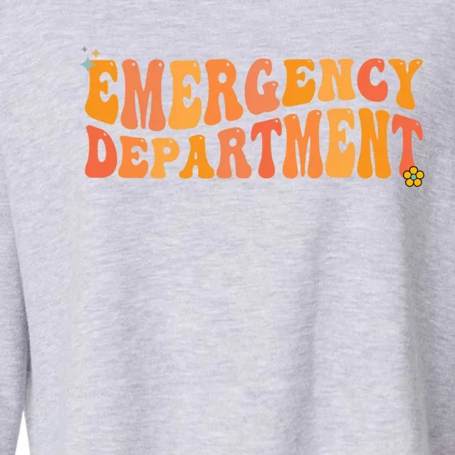 Groovy Emergency Nurse Ed Nurse Er Emergency Departt Gift Cropped Pullover Crew