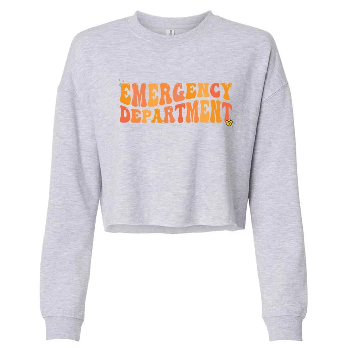 Groovy Emergency Nurse Ed Nurse Er Emergency Departt Gift Cropped Pullover Crew