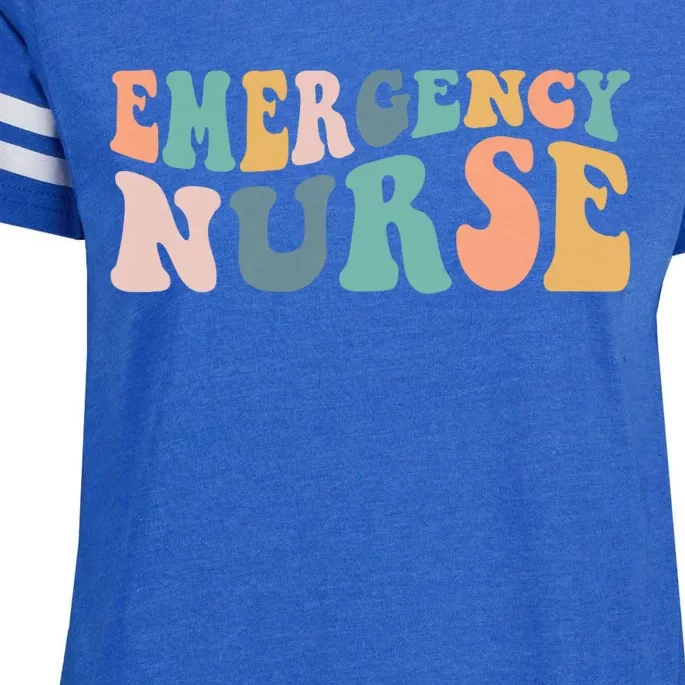 Groovy Er Nurse Emergency Room Nurse School Women Nursing Enza Ladies Jersey Football T-Shirt