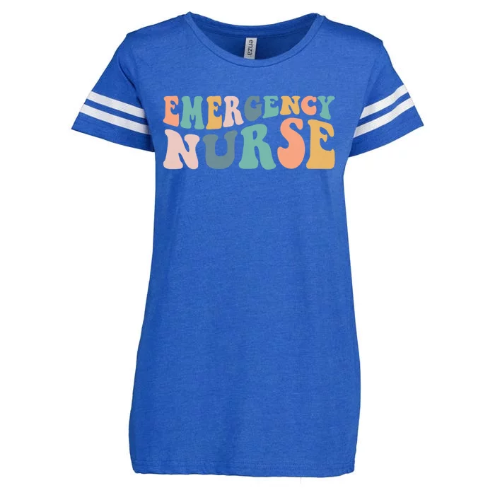 Groovy Er Nurse Emergency Room Nurse School Women Nursing Enza Ladies Jersey Football T-Shirt