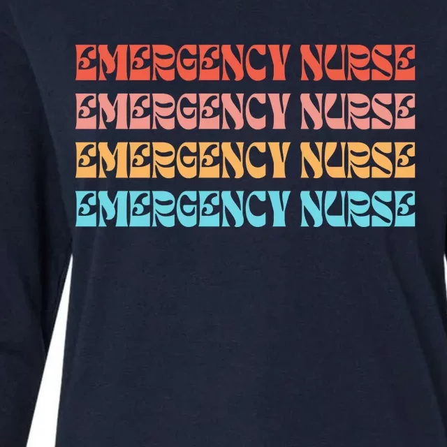 Groovy ER Nurse Emergency Room Nurse School Womens Cotton Relaxed Long Sleeve T-Shirt