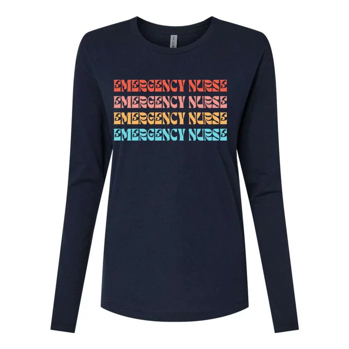 Groovy ER Nurse Emergency Room Nurse School Womens Cotton Relaxed Long Sleeve T-Shirt